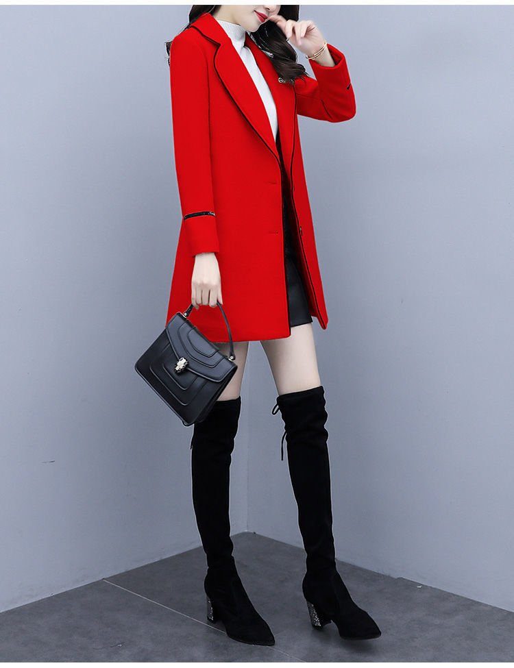 Vapetix M-4XL High-end loose stylish new woolen coat, large women's autumn and winter new plus-size women's waist