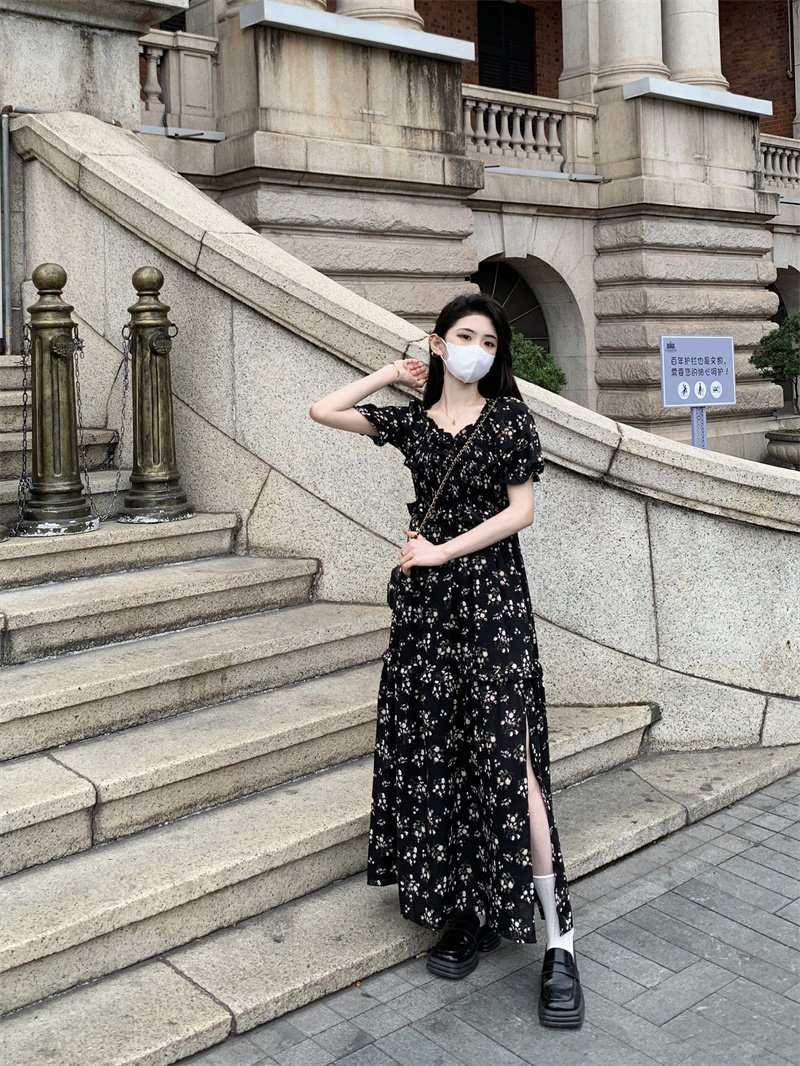 Vapetix S-2XL Sheer floral print summer dress for women, 2025 new arrival, friendship-themed, design-savvy, waist