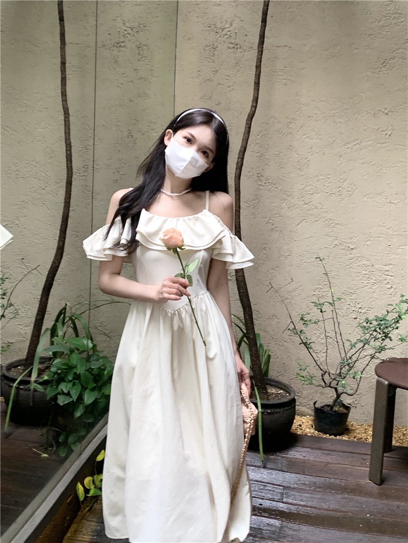 Vapetix S-2XL Add lining and zipper! Off-shoulder strap dress, women's summer clothing, 2025 new style, fitted wa - 图片 2