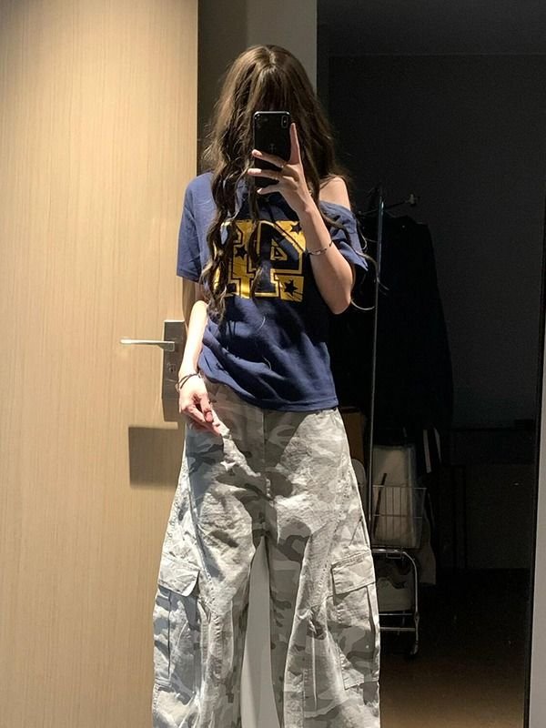 Vapetix S-XL 【40 pieces of Odel 92% cotton 8% spandex 220g oblique shoulder open-neck T-shirt】new printed top