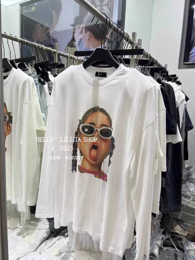 Vapetix S-3XL Korean Import 21 Piece Pure Cotton - 210g 100% Cotton Fall Long-Sleeve T-Shirt for Women Loose Top – Bild 5