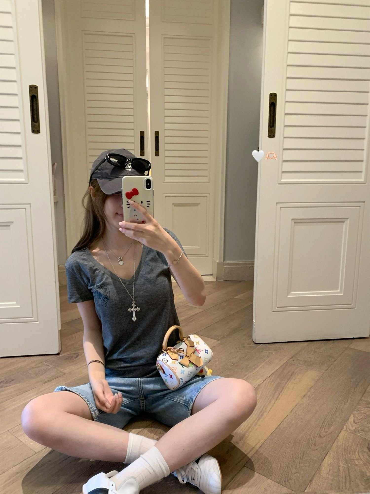 Vapetix S-XL 260g cotton "Miami Heatwave" American V-neck short-sleeve regular-fit women's summer printed top – Bild 2