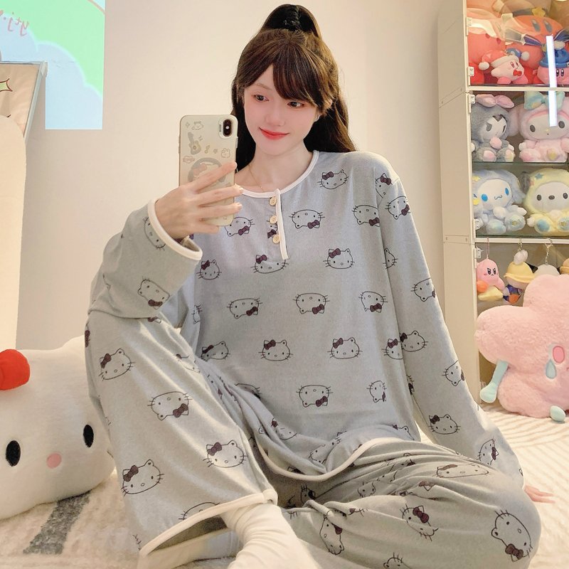 Vapetix M-XL 【New Elegant】Women's Long Sleeve Winter Sleepwear Set with Thick 280g Double-Faced Fleece Cartoon H – Bild 4