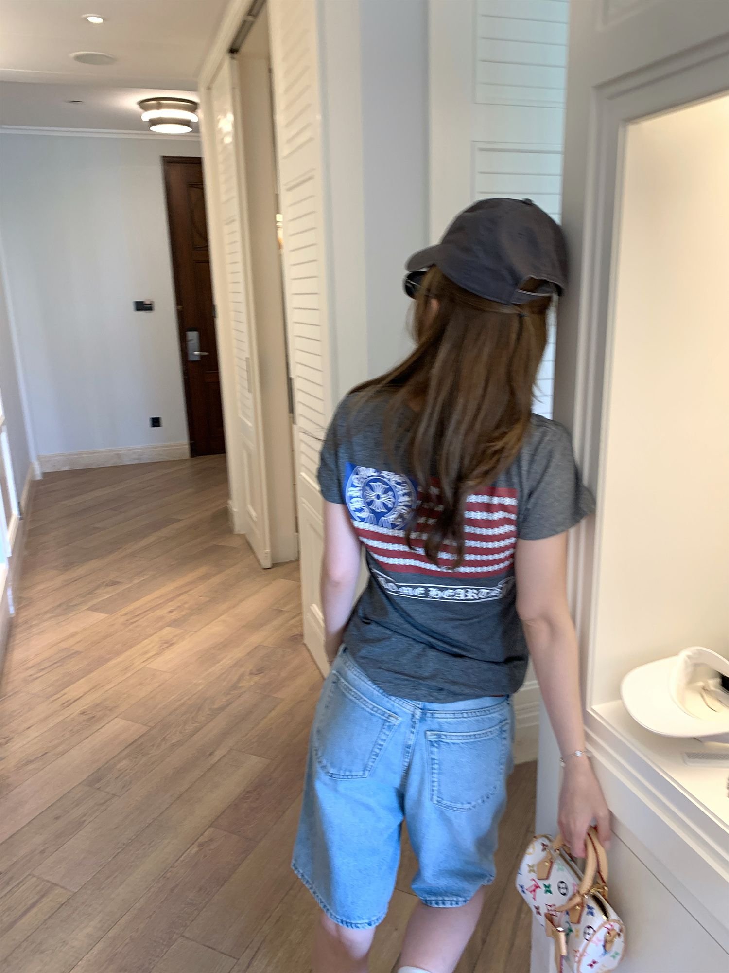 Vapetix S-XL 260g cotton "Miami Heatwave" American V-neck short-sleeve regular-fit women's summer printed top – Bild 3