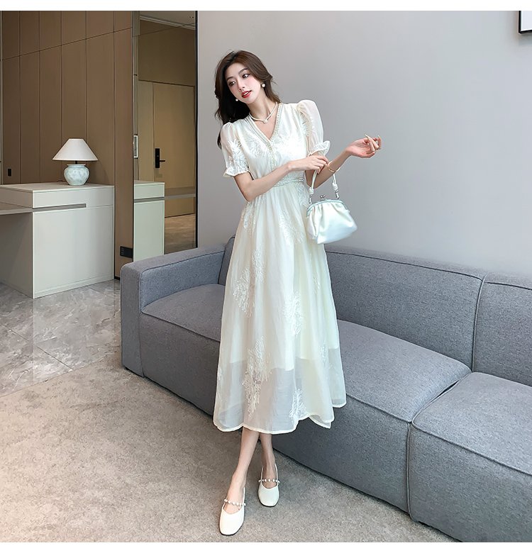 Vapetix S-2XL Heavy Industry Embroidery, New Chinese Style, National Wind Women's Summer Dress Design, French Gen – Bild 2