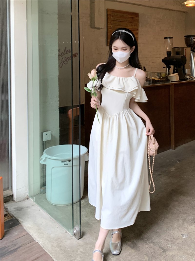 Vapetix S-2XL Add lining and zipper! Off-shoulder strap dress, women's summer clothing, 2025 new style, fitted wa - 图片 3
