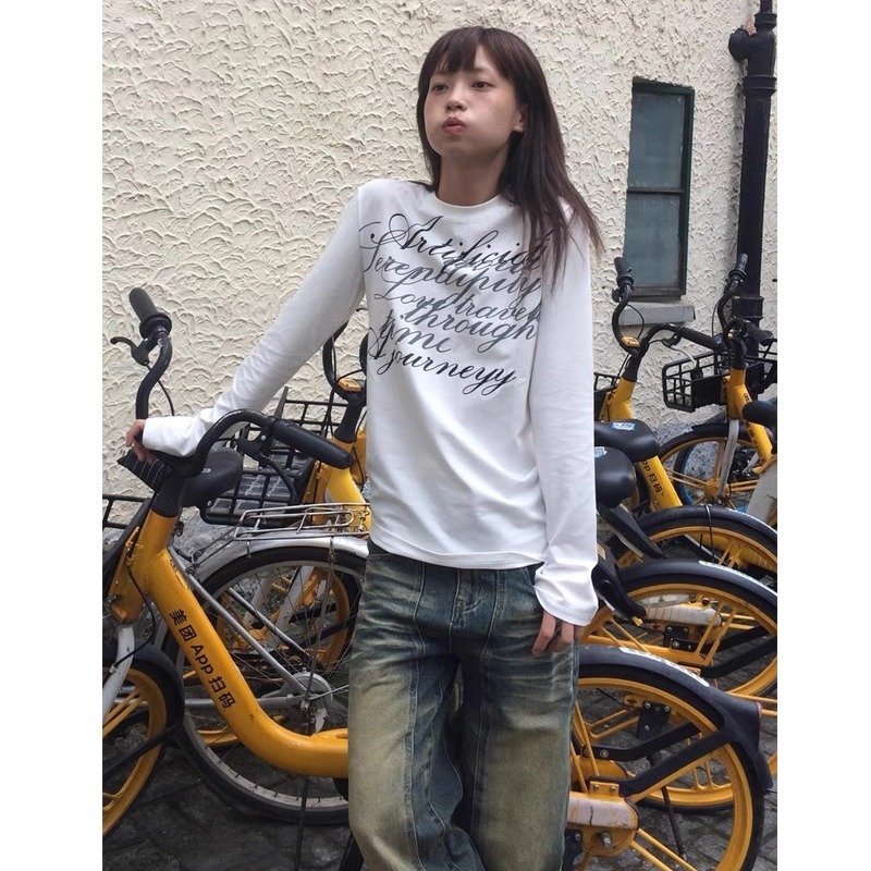 Vapetix S-3XL Official Image 21-ply Pure Cotton - 210g (100% Cotton) Autumn Long-sleeve T-shirt for Women Loose T – Bild 5