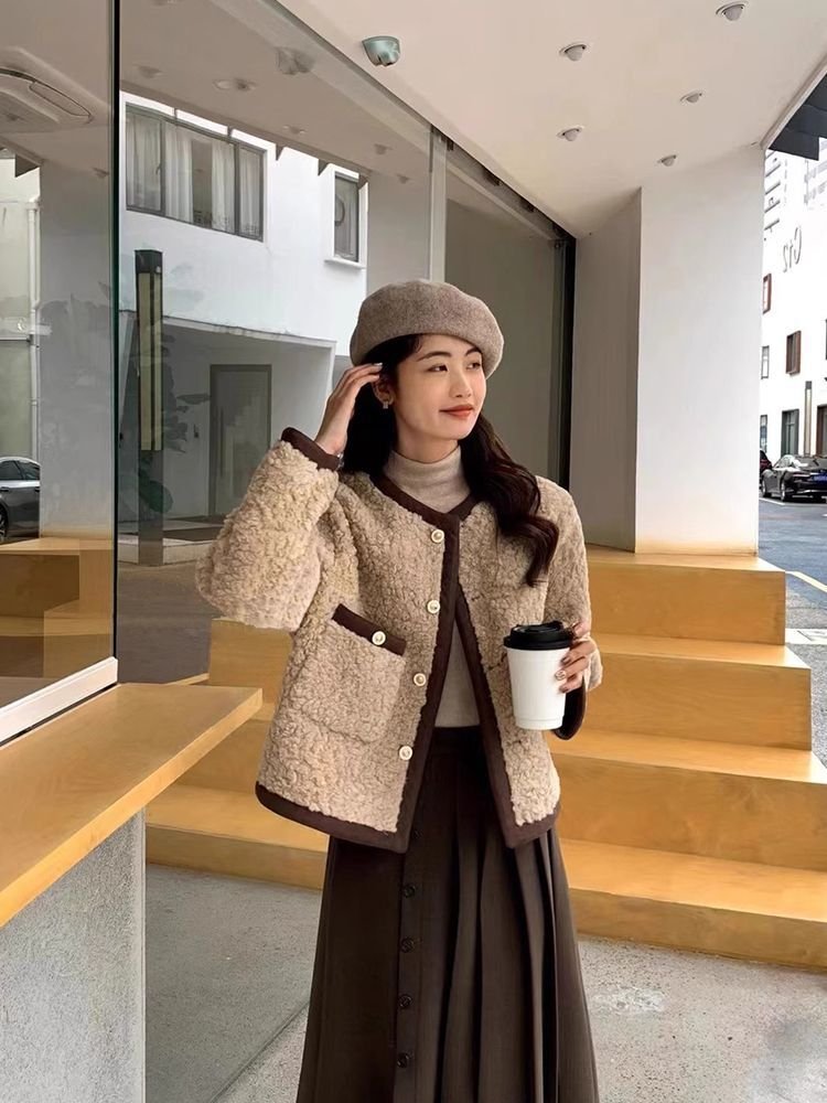 Vapetix S-3XL Korean Lamb Wool Coat for Women - Spring and Autumn/Winter 2025 New Arrival - Petite Size - Aroma S – Bild 3