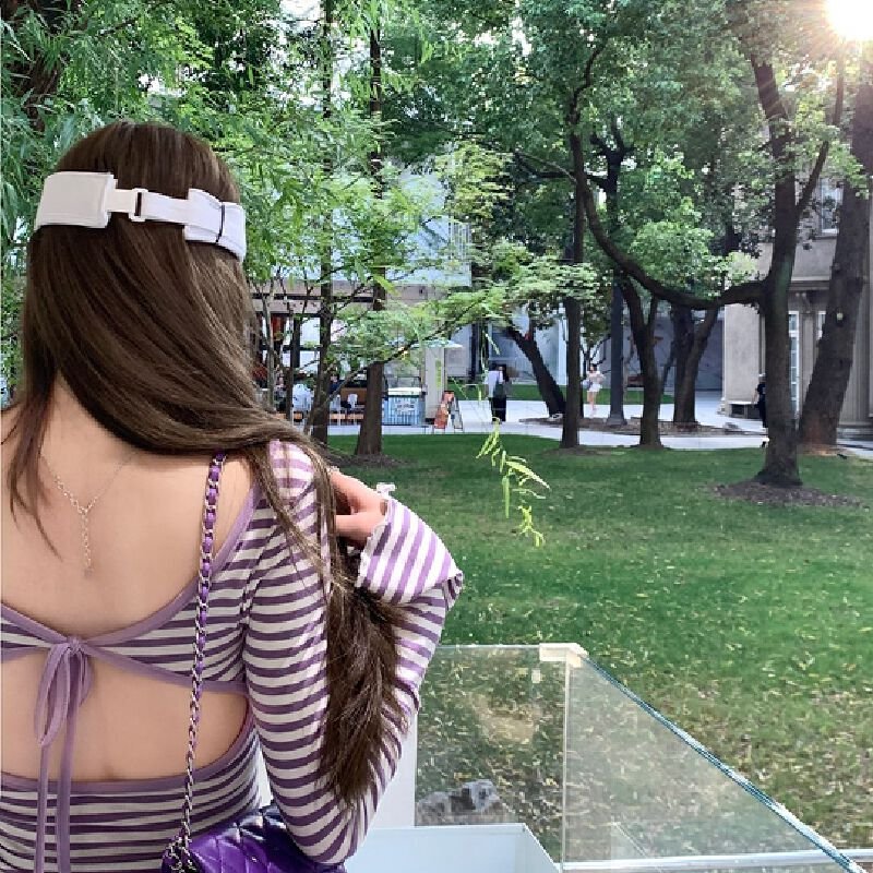 Vapetix S-XL Korean-style spicy girly-style strap-back U-neck long-sleeve T-shirt for women—autumn collection wi – Bild 3