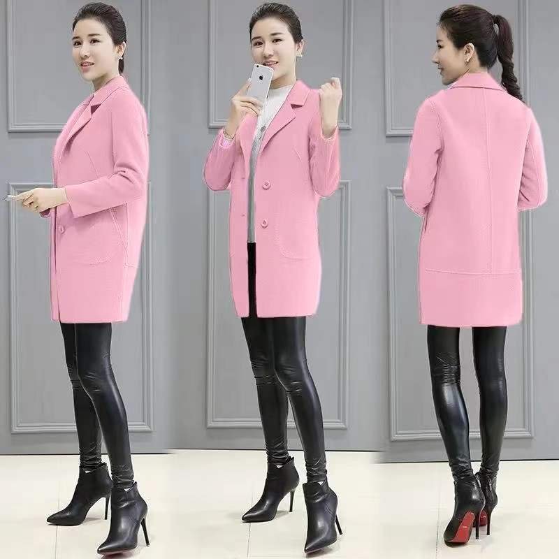 Vapetix M-4XL New wool coat, new autumn and winter style, elegant Korean version, loose and slimming medium-lengt – Bild 3
