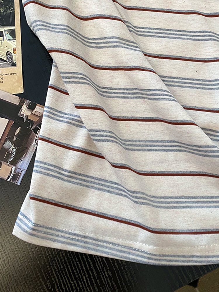 Vapetix S-XL Korean-style fresh and chic distinctive striped off-shoulder women's summer new short-sleeve T-shir