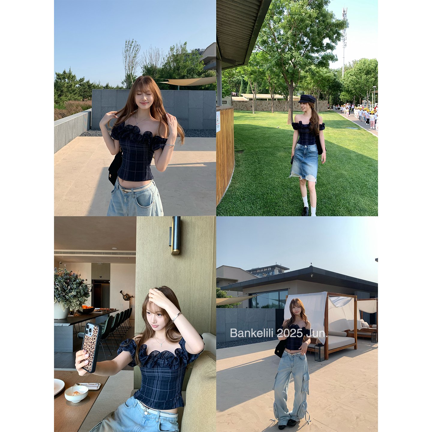 Vapetix S-XL MR【Woven Gauze Embroidery】Sweetheart Cake' Pure Desire One-Shoulder Pure Cotton Edge Waist-Close Fi – Bild 3