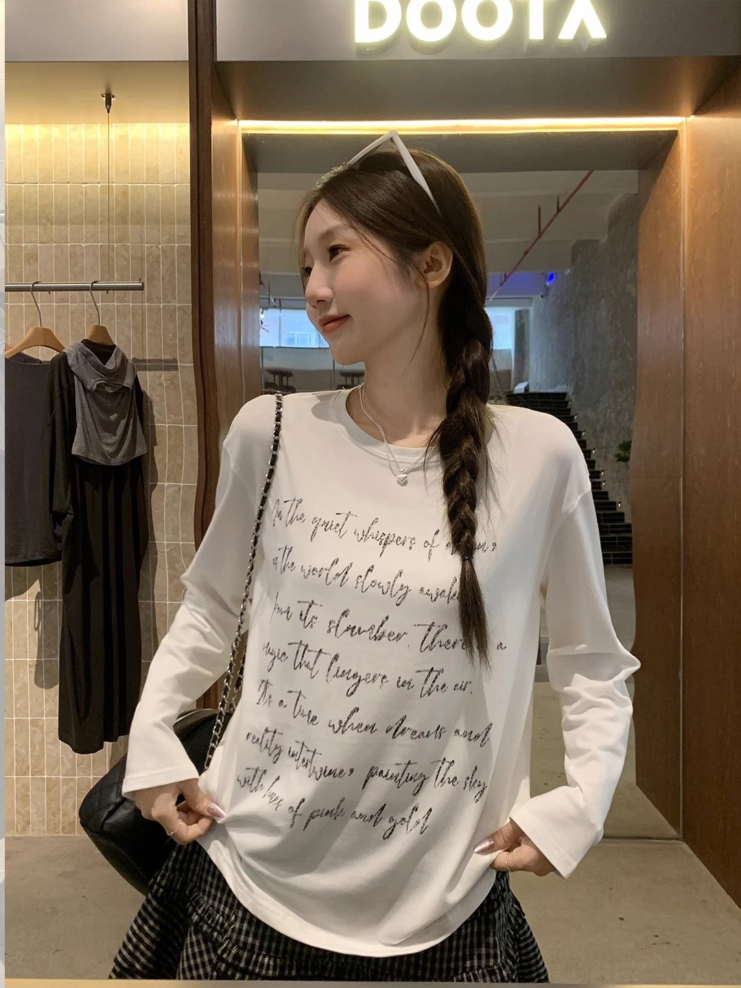 Vapetix S-3XL Official Image 21-ply Pure Cotton - 210g (100% Cotton) Autumn Long Sleeve T-shirt for Women Loose T – Bild 3