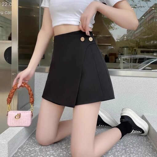 Vapetix XS-3XL  Women's 2025 Spring Summer New K-Style Irregular A-Line High-Waist Suit Wide Leg Pants Short Shorts – Bild 5