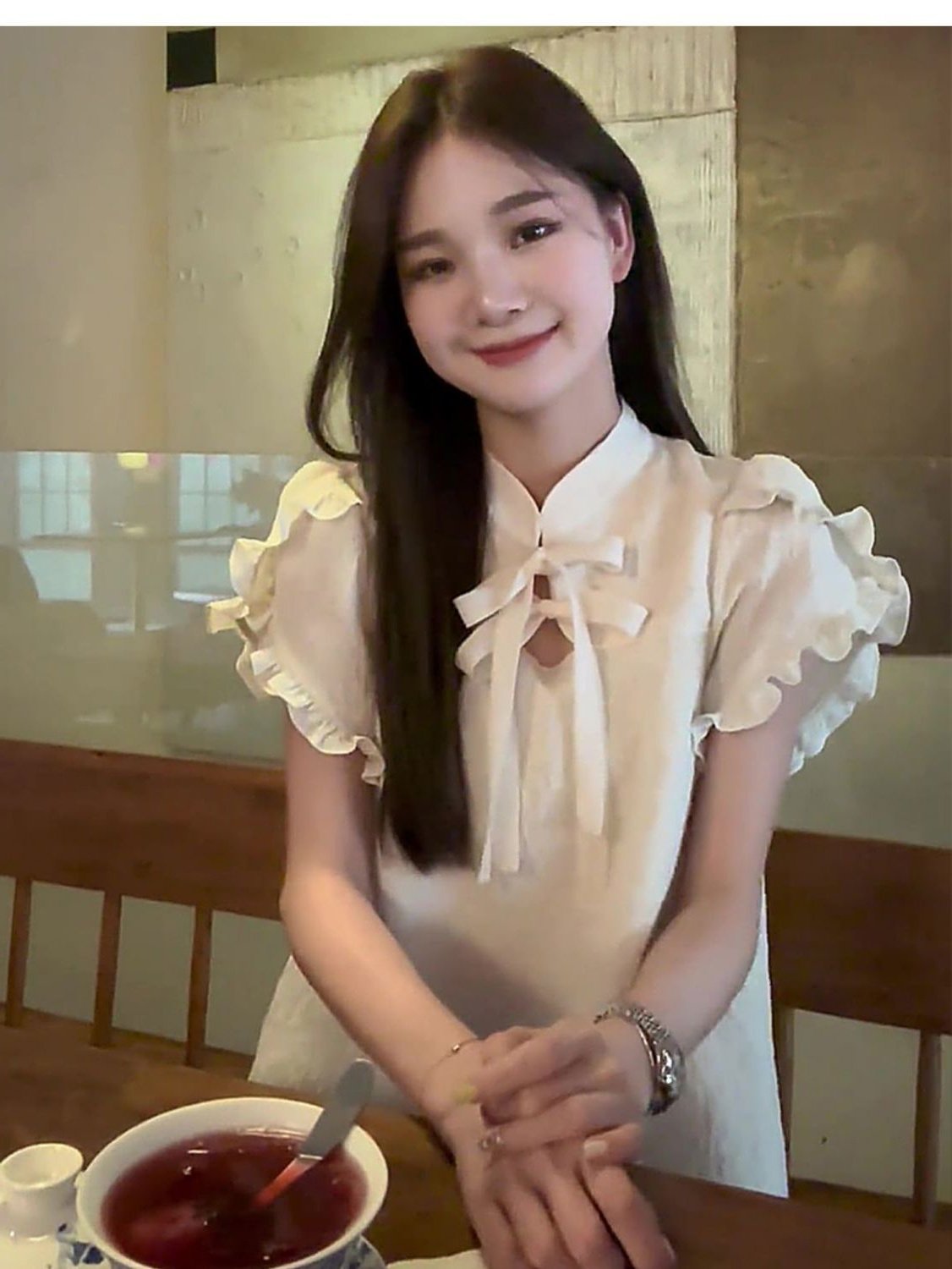 Vapetix S-2XL 2025 New Chinese Style Stand Collar Short-Sleeve Dress for Women, Elegant and Slimming Summer Chine - 图片 5