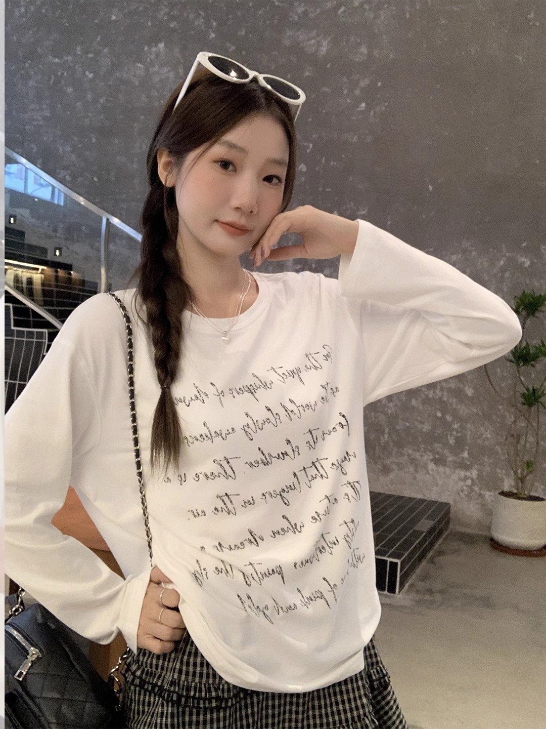 Vapetix S-3XL Official Image 21-ply Pure Cotton - 210g (100% Cotton) Autumn Long Sleeve T-shirt for Women Loose T – Bild 4