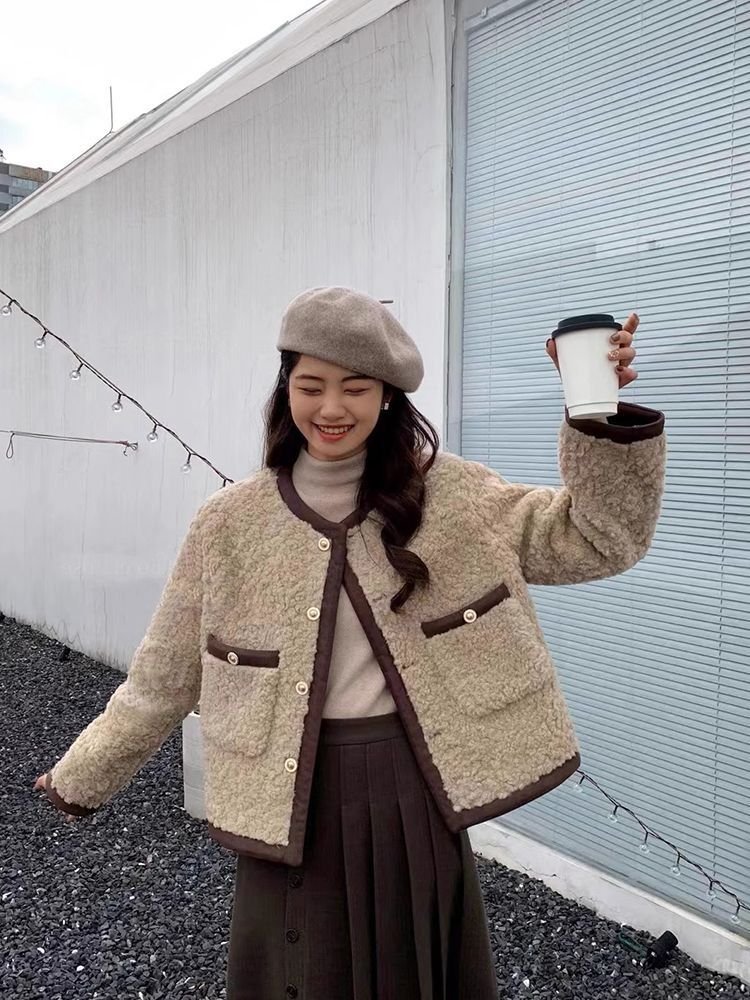 Vapetix S-3XL Korean Lamb Wool Coat for Women - Spring and Autumn/Winter 2025 New Arrival - Petite Size - Aroma S – Bild 6