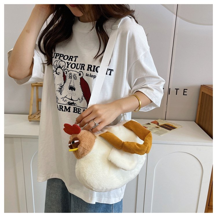 Vapetix Free Size-Free Size Portable Commuting Cute Soft Plush Ugly Cute Large Capacity Character Bag Same as Rooster Hot Selli