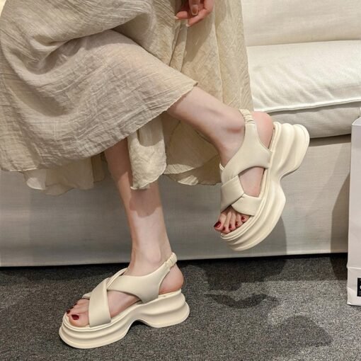Vapetix 35-40  Thick-soled sports sandals for women 2025 summer new versatile beach wear Roman shoes soft sole hei