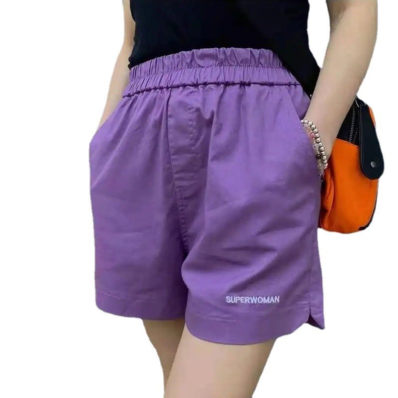 Vapetix M-4XL Plus-size women's loose and slimming wide-leg summer new style high-waisted exercise outer embroide