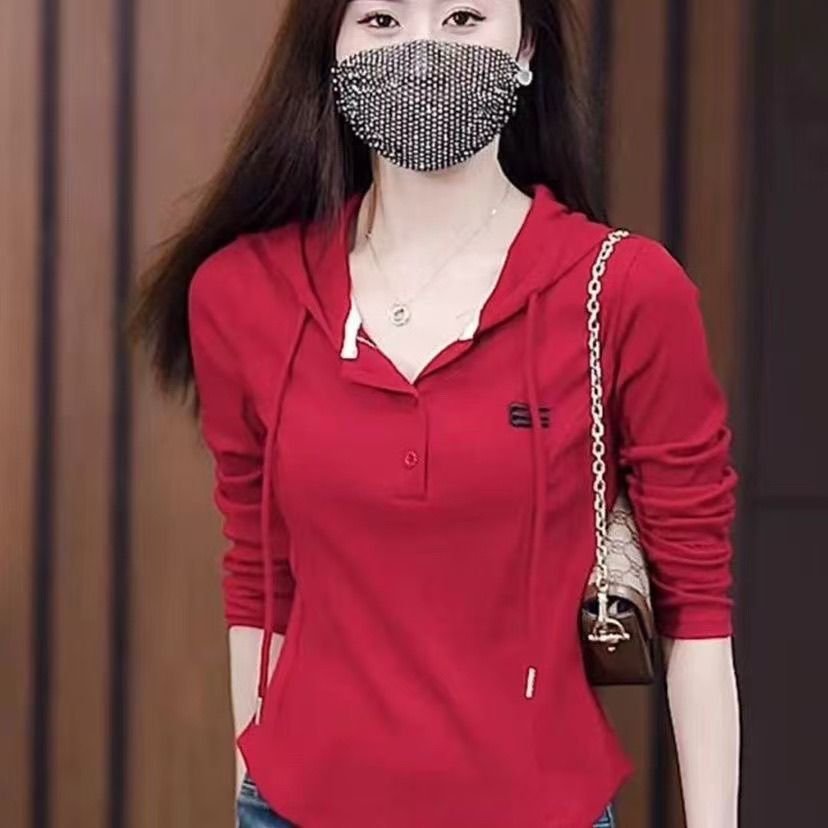 Vapetix M-4XL Mid-length casual top, versatile hooded sweatshirt—spring and autumn, lightweight design that flatt