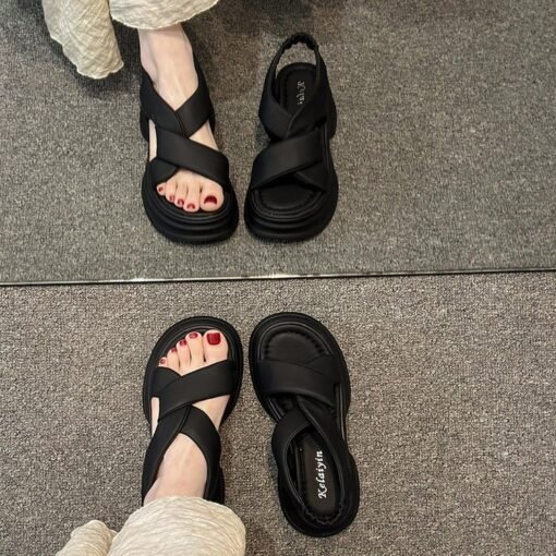 Vapetix 35-40  Thick-soled sports sandals for women 2025 summer new versatile beach wear Roman shoes soft sole hei – Bild 2