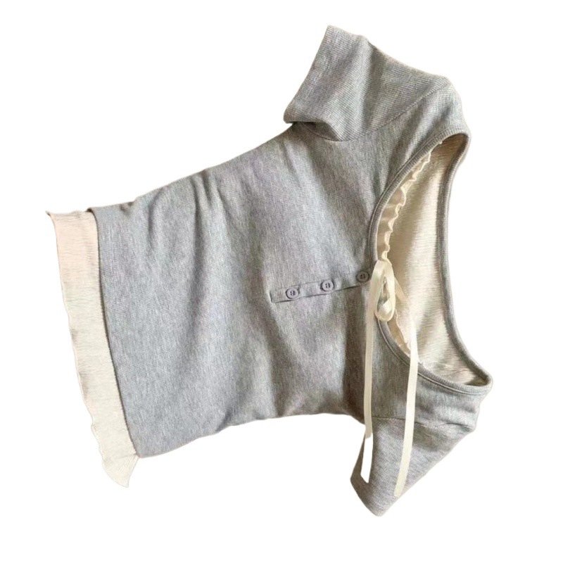 Vapetix S ✪▽✪-The 6XL didn't ship ✪▽✪ Pure desire has no rivals! Color-blocking faux two-piece, regular shoulder top for women, summer ne