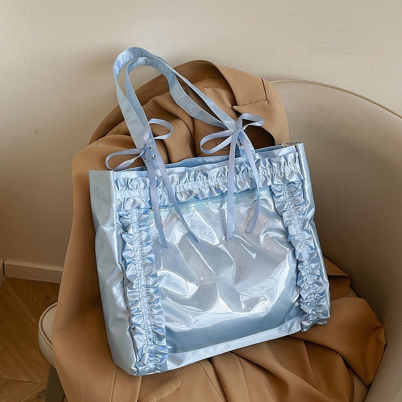 Vapetix Free Size-Free Size High-value 2025 new fashionable versatile anime-style girls' cute ribbon bow transparent badge pain