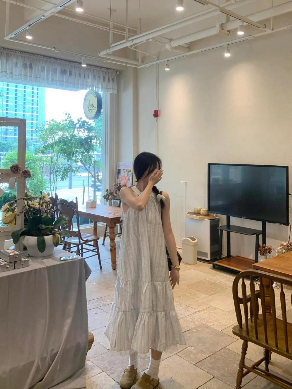 Vapetix S 【Suggest wearing under 90 pounds】-2XL 【Recommended for 125-140 lbs】 Academic-style fresh breeze 2025 seaside vacation gentle wind sleeveless dress princess waist-cinch