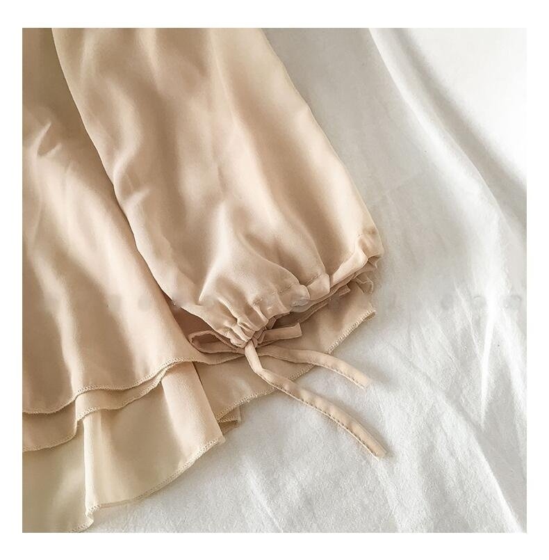 Vapetix S-2XL Summer white fairy-like thin versatile chiffon open jacket women's top for layering long-sleeved su – Bild 2