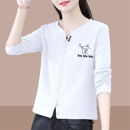 Vapetix M-4XL  100% Pure Cotton Spring and Autumn Long Sleeve Women's Stylish Casual Fashion Top for Outwear, Vers