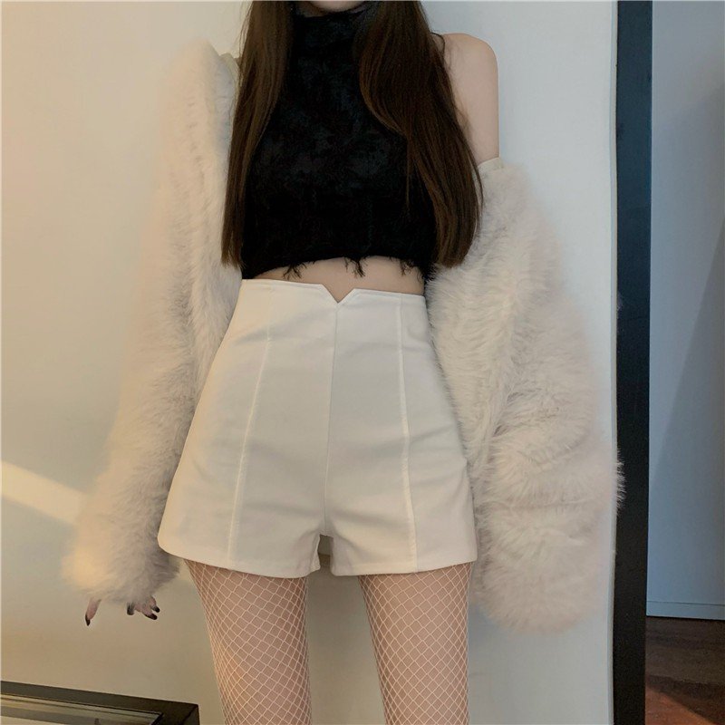 Vapetix ●XS size recommended 70-86 lbs●-●5XL recommended for 170-190 lbs● White Short Shorts Women 2024 Summer New Plus Size Wide Leg Pants High Waisted Outerwear Slimming A