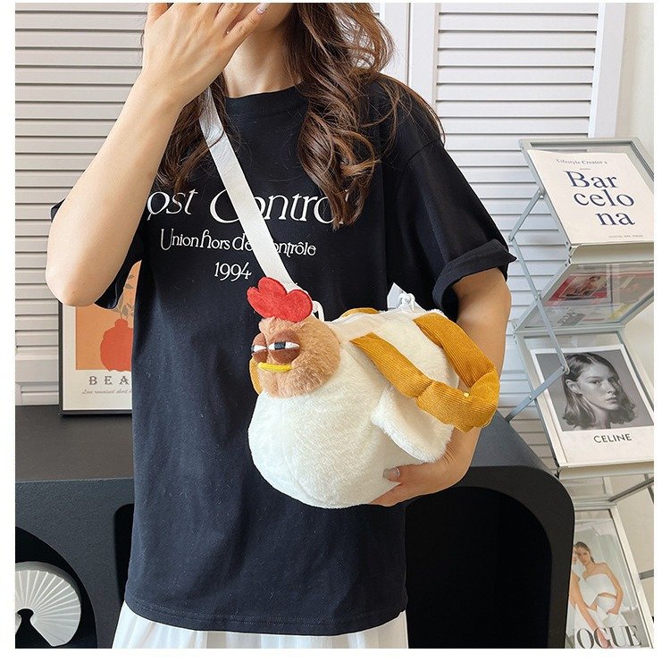 Vapetix Free Size-Free Size Portable Commuting Cute Soft Plush Ugly Cute Large Capacity Character Bag Same as Rooster Hot Selli - 图片 3
