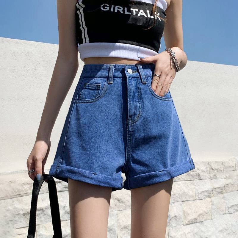 Vapetix S-2XL Women's High-Waisted Slim Summer Jeans, Chic Korean Style Loose Fit, Versatile and Slimming, Casual