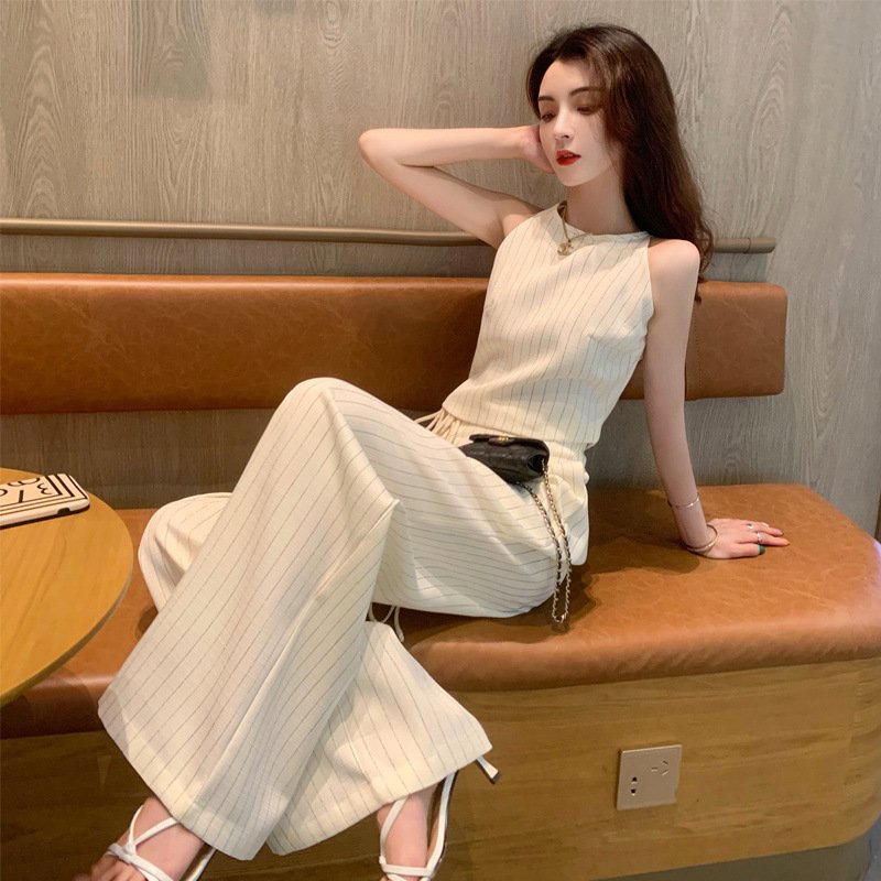 Vapetix S-2XL Ladies' 2025 Summer New Arrival High-End Style Casual Fashion Tank Top and Wide Leg Pants Set