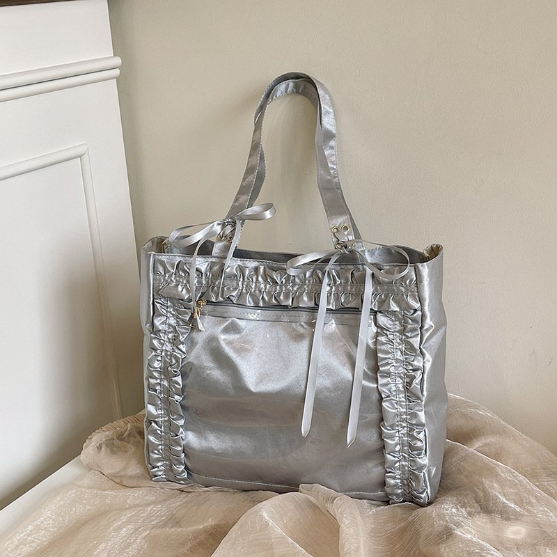 Vapetix Free Size-Free Size High-value 2025 new fashionable versatile anime-style girls' cute ribbon bow transparent badge pain - 图片 2