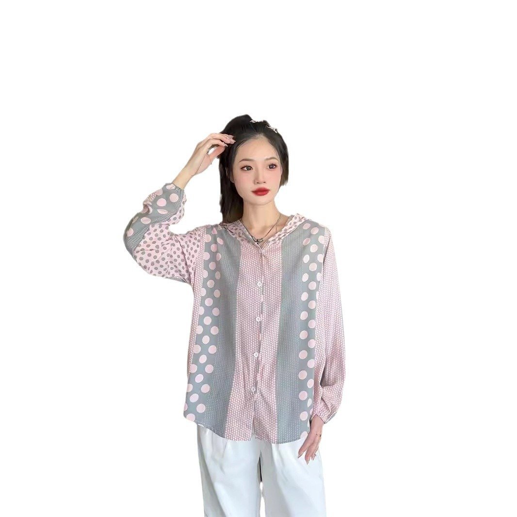 Vapetix L (80-125 lbs)-XL (125-150 lbs) 2024 Summer Casual Cotton-Like Sun Protection Shirt for Women Plus Size Long Sleeve Air-Conditionin