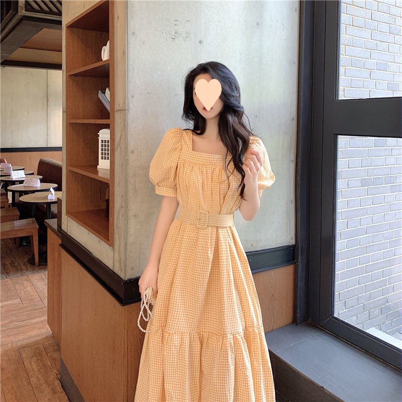 Vapetix S (within 90 jin)-XL (110-120 lbs) Floral Skirt Women's Wide Hem French Vintage Mandarin-Style Dress First Love Style Dress with Puffe – Bild 4