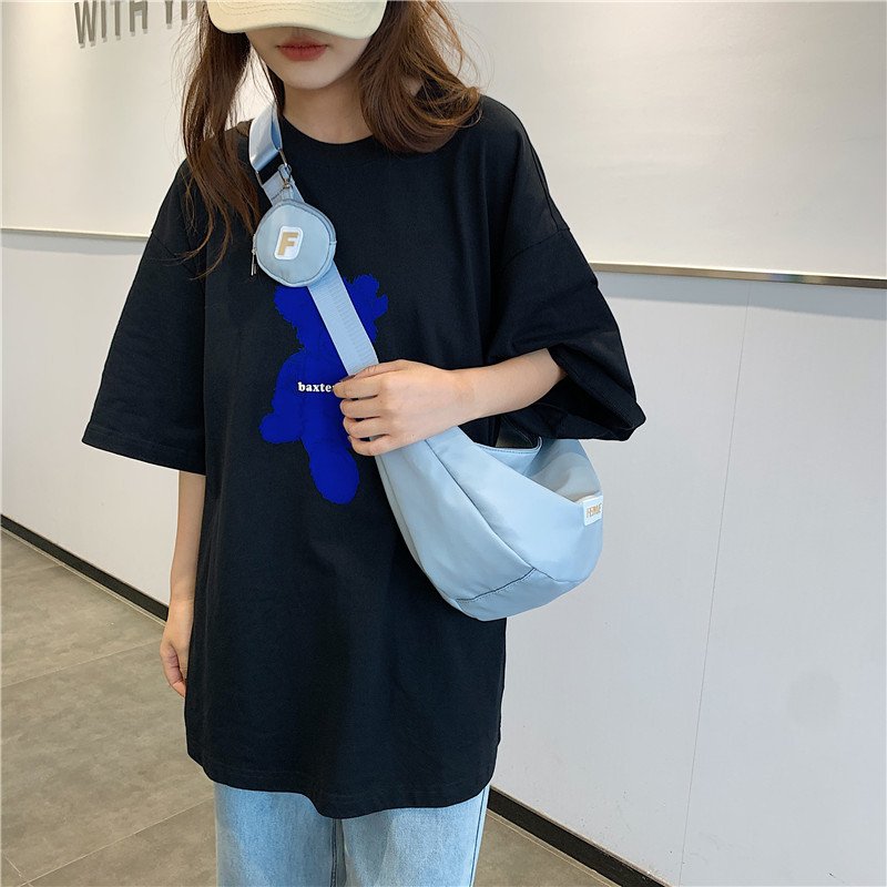Vapetix Free Size-Free Size Korean-style large-capacity nylon single-shoulder bag, 2022 new design crossbody bag, underarm bag, - 图片 2