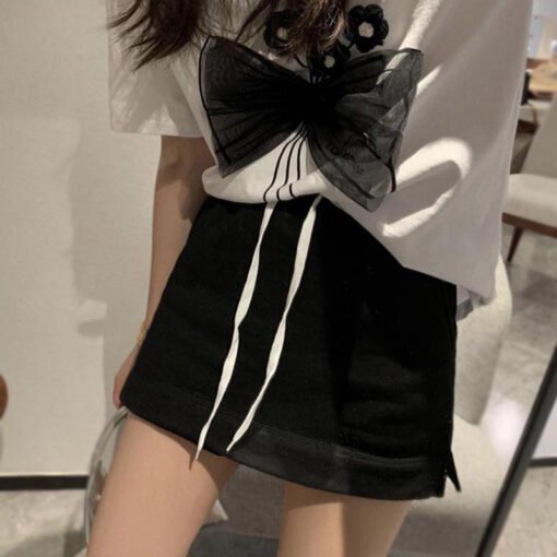 Vapetix S-2XL  Women's Shorts Skirt 2024 Summer New Sweet False Two-Piece Design Elastic Waist Versatile Skirt Sho – Bild 2