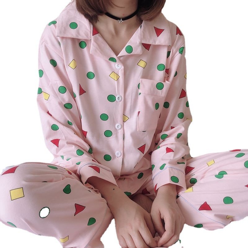 Vapetix M-XXL New Style Crayon Shin-chan Spring and Autumn Long-sleeved Pajamas Women's Cartoon Sweet Cute Geomet – Bild 3