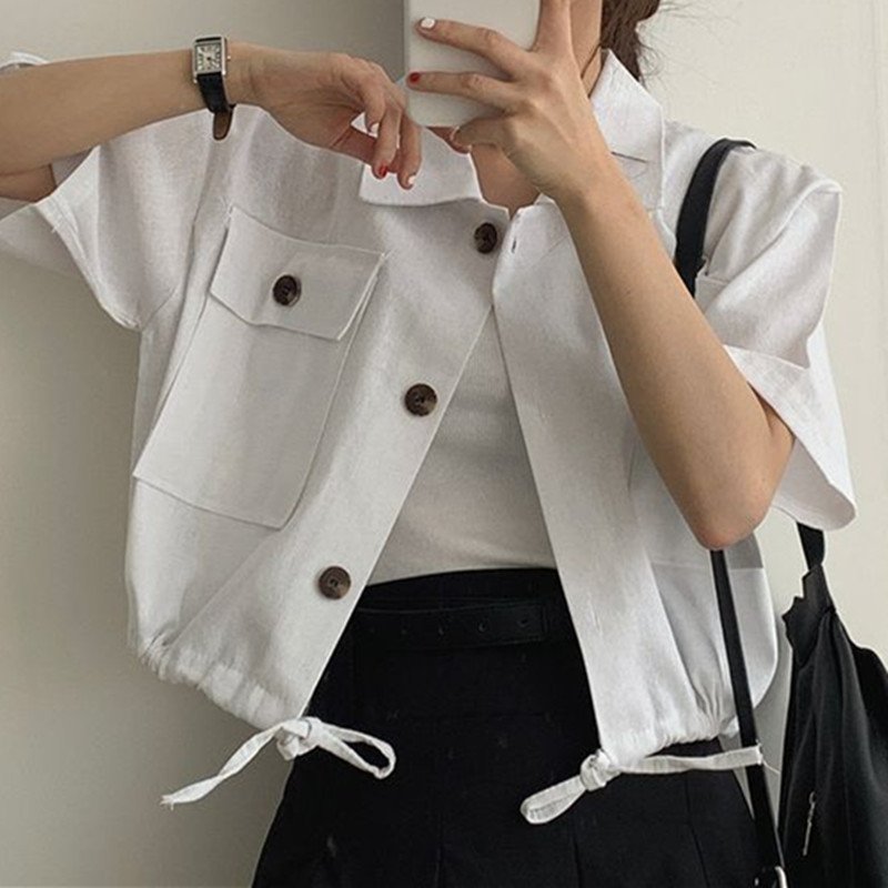 Vapetix Free Size-Free Size 2025 Summer New Short Waist Slimming Jacket Women's Versatile Solid Color Short Sleeve Casual Outer – Bild 2