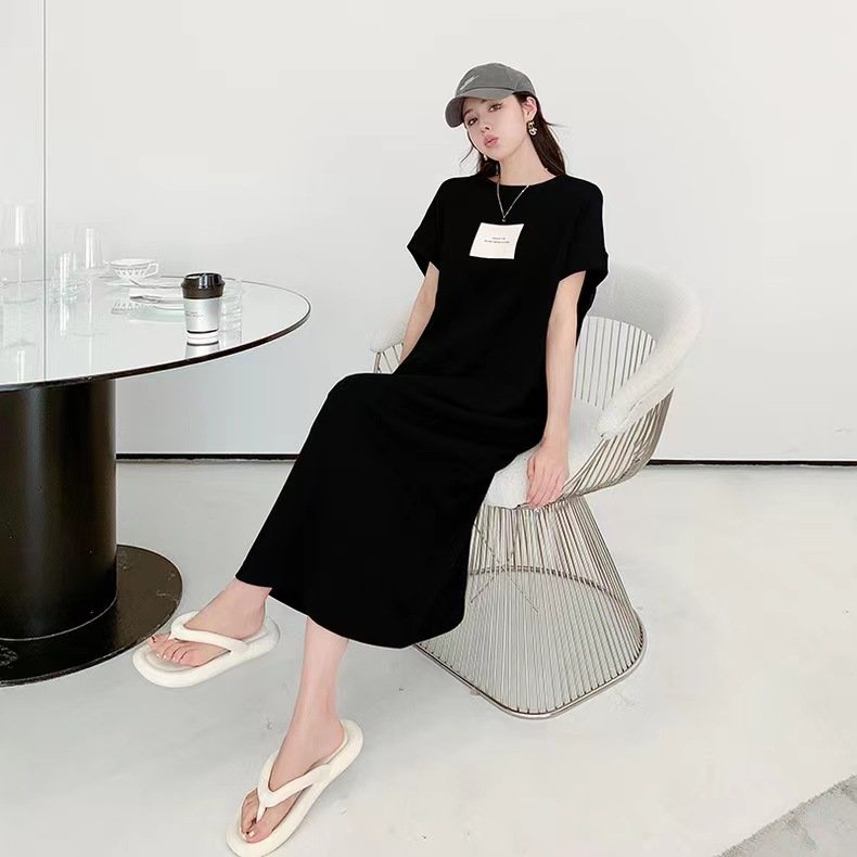 Vapetix M-4XL Amazon Korean Version Short Sleeve Wind Sleep Dress Summer Casual Long Dress Can Be Worn Outside Fa – Bild 2