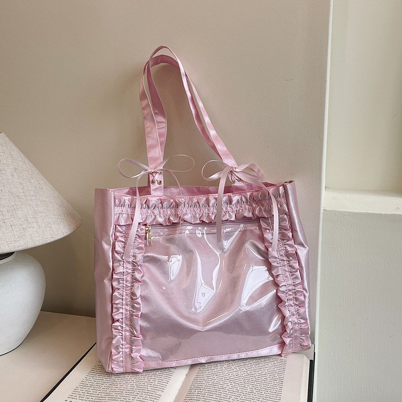 Vapetix Free Size-Free Size High-value 2025 new fashionable versatile anime-style girls' cute ribbon bow transparent badge pain - 图片 4