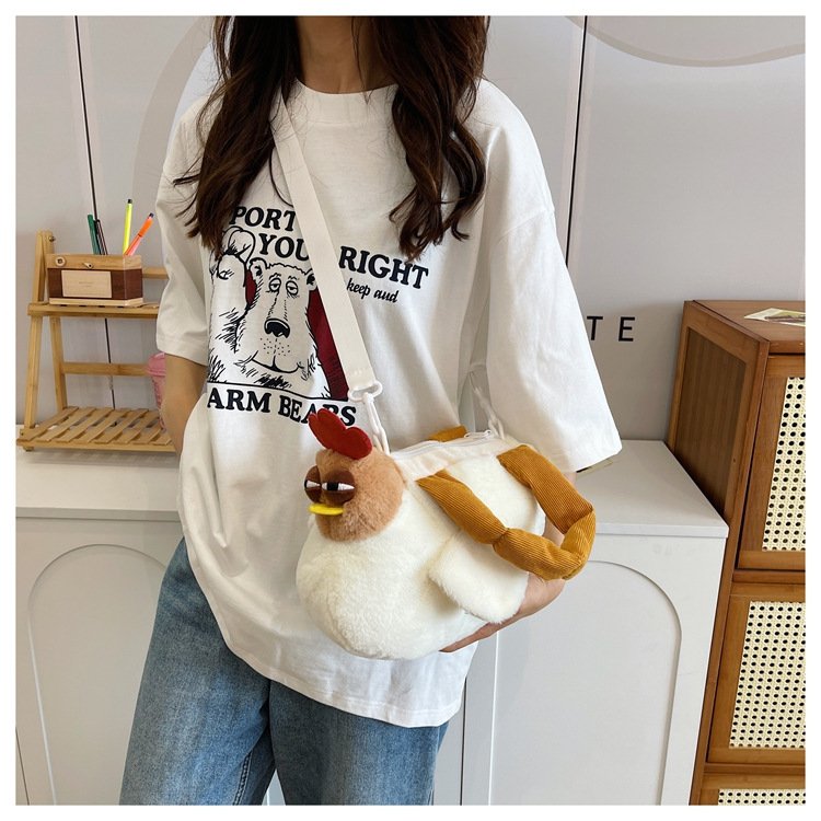 Vapetix Free Size-Free Size Portable Commuting Cute Soft Plush Ugly Cute Large Capacity Character Bag Same as Rooster Hot Selli - 图片 6