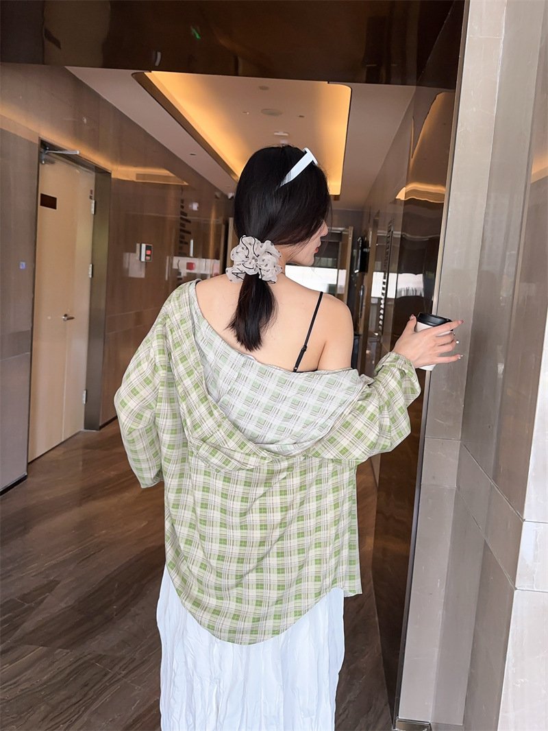 Vapetix L (80-125 lbs)-XL (125-150 lbs) 2024 Summer Casual Cotton-Like Sun Protection Shirt for Women Plus Size Long Sleeve Air-Conditionin – Bild 2