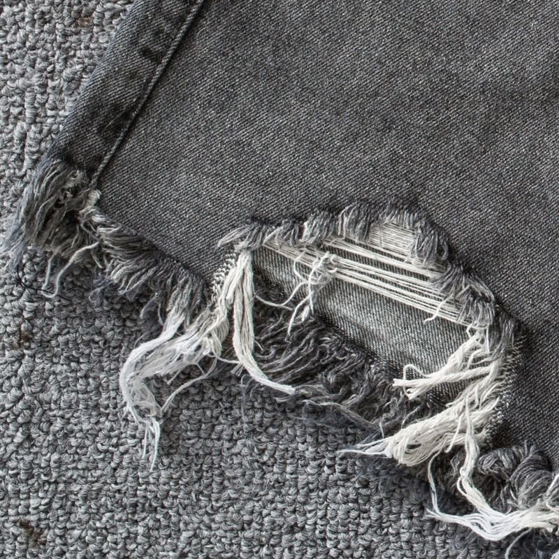 Vapetix S-2XL Gray denim shorts for women, summer tassel high-waisted frayed loose slimming student ripped Instag – Bild 5