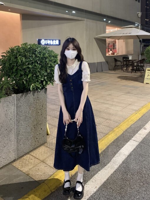 Vapetix S【Recommended within 100 jin】-XL【Suggested 140-160 lbs】  Complete matching set, age-defying summer denim spaghetti strap maxi dress for women, petite and pl – Bild 6