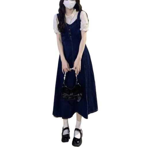 Vapetix S【Recommended within 100 jin】-XL【Suggested 140-160 lbs】  Complete matching set, age-defying summer denim spaghetti strap maxi dress for women, petite and pl – Bild 7