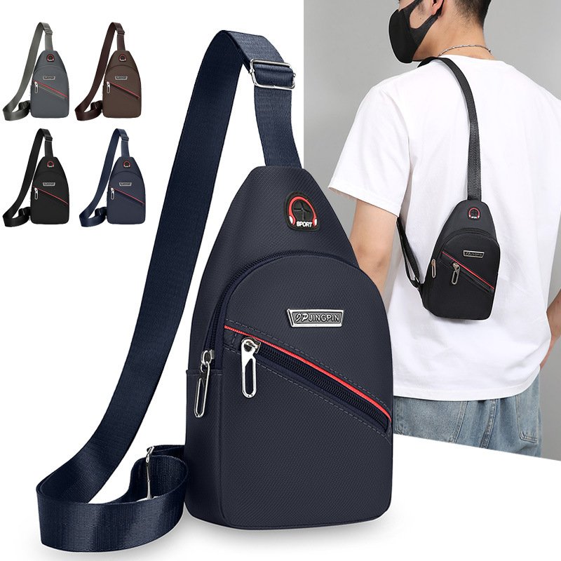 Vapetix Free Size-Free Size New Leisure Chest Bag for Men Korean Version Sports Men Diagonal Bag Single Shoulder Bag Small Back – Bild 3